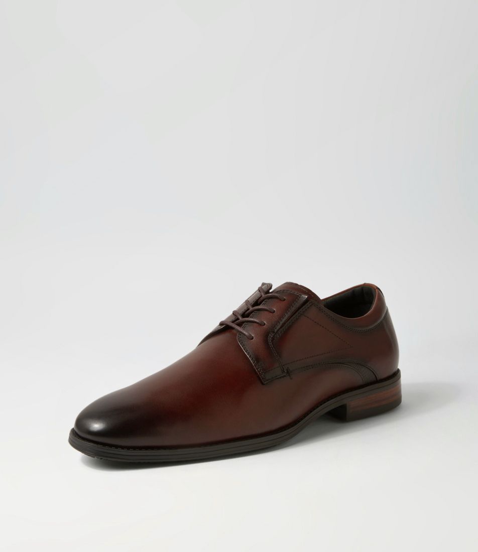 Velocity Brown Leather Lace Up Flats