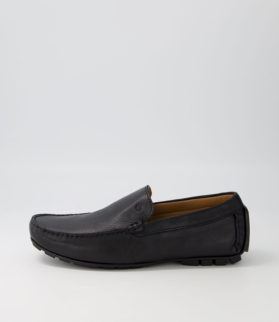 Leo Bali Black Leather Loafers