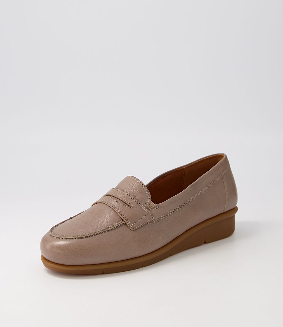 Punis Taupe Leather Loafers