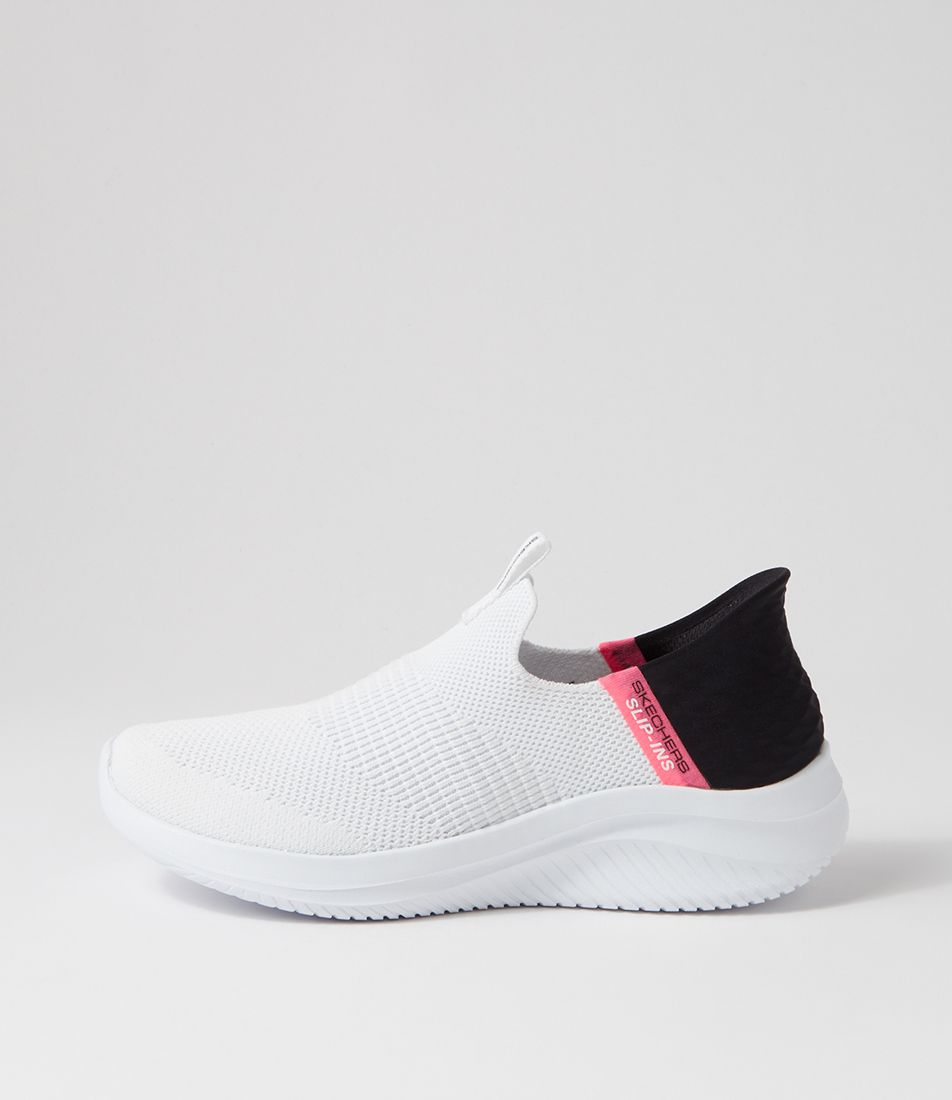 Ultra Flex 3.0 White Black Knit Sneakers