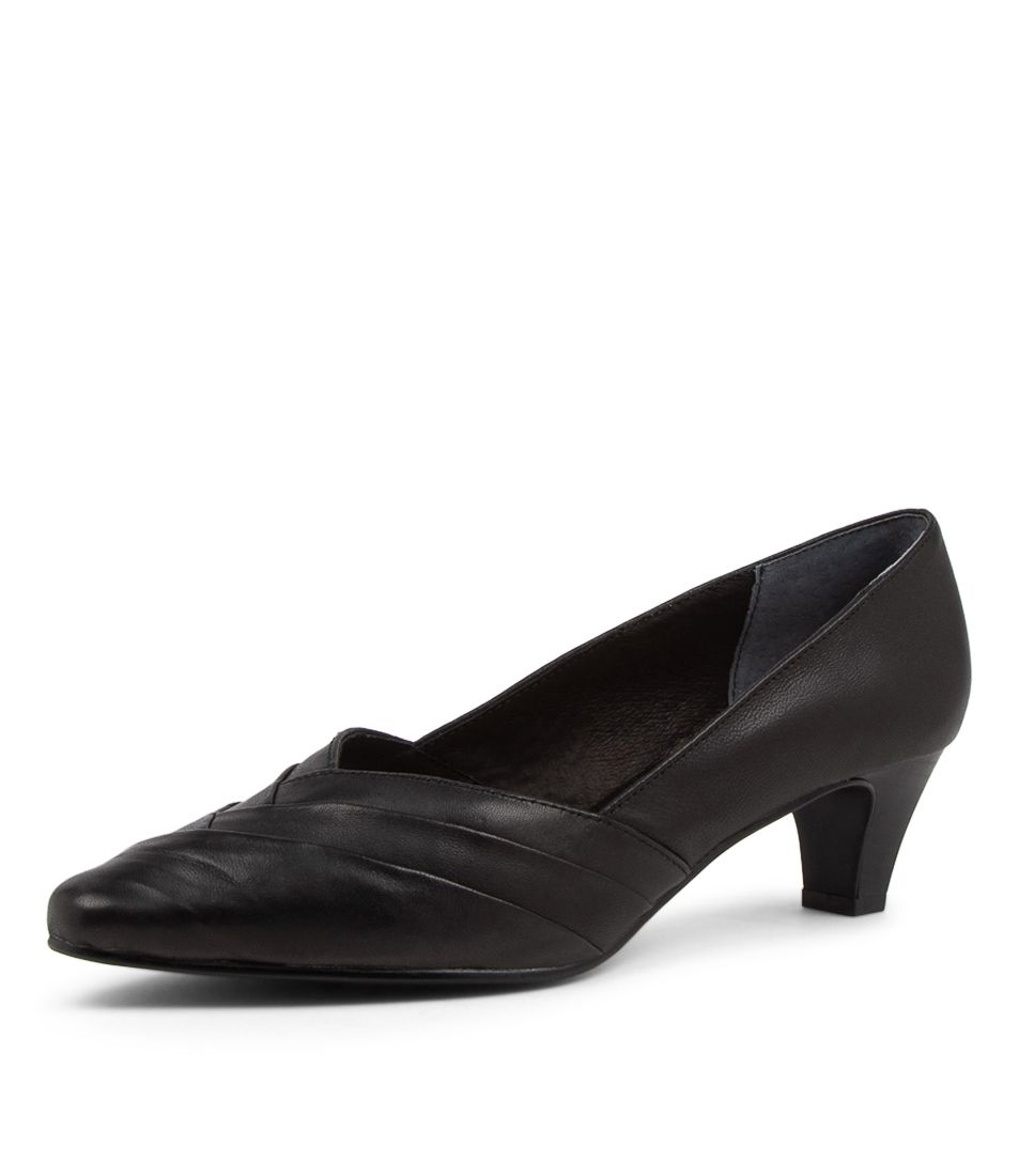 Laughs Black Leather Heels