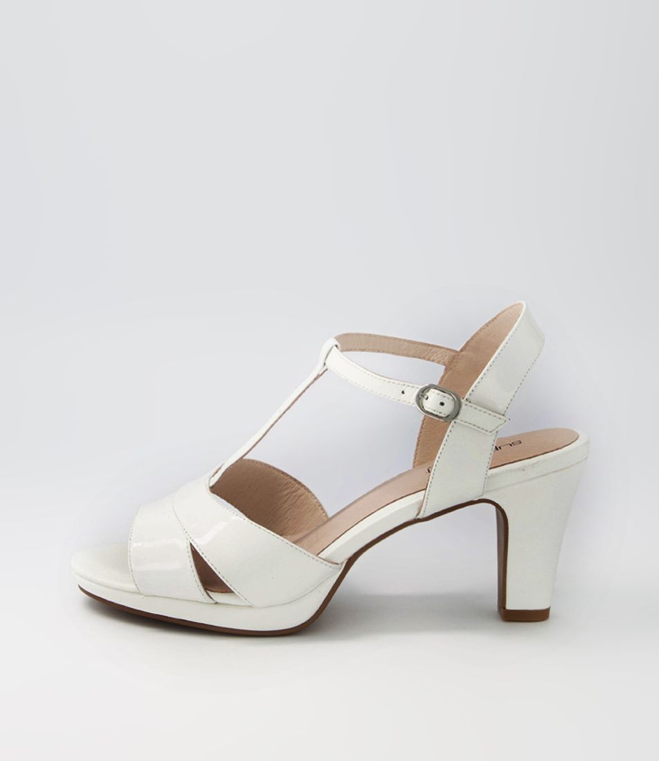 Sable White Patent Leather Sandals