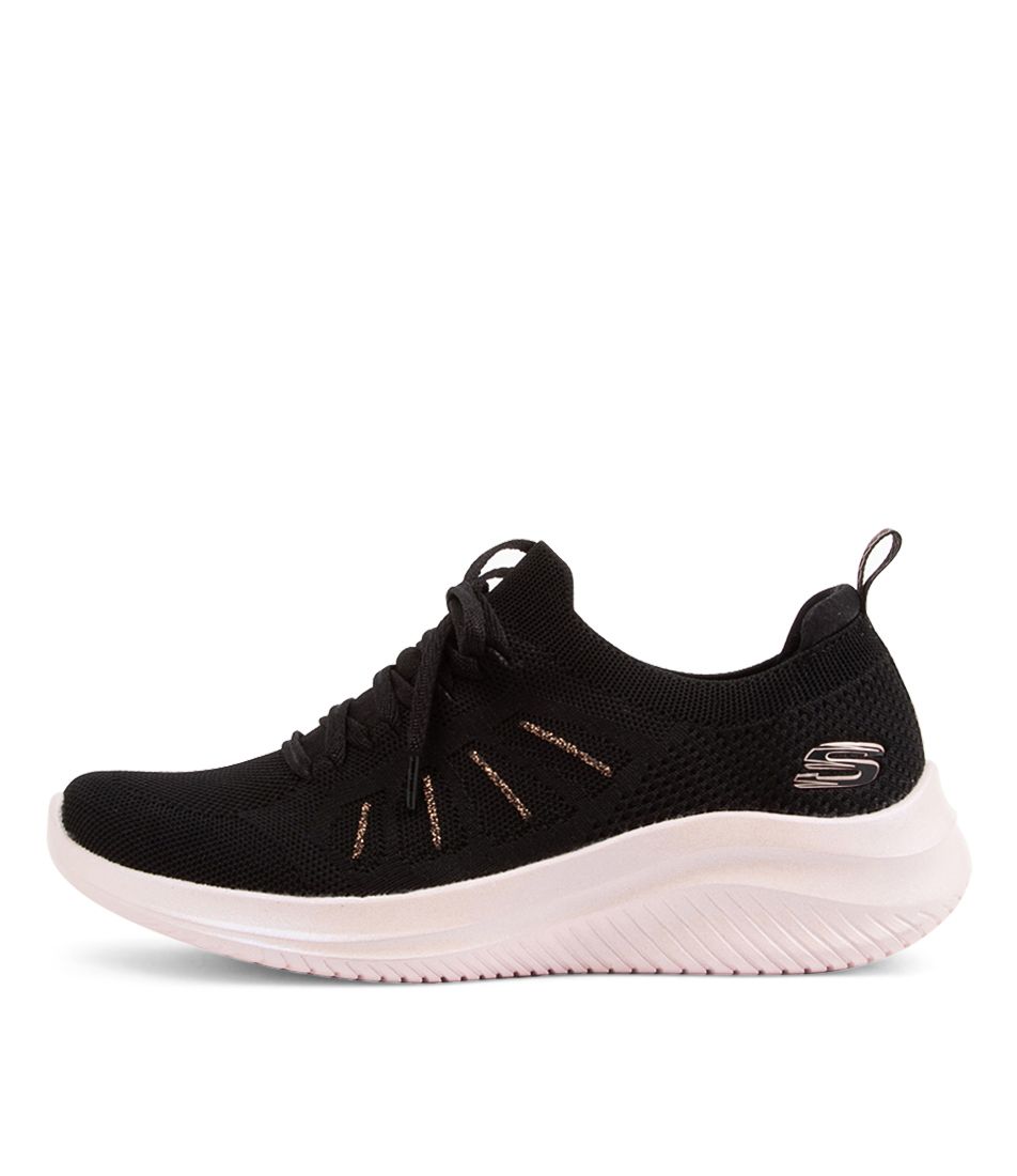 149856 Ultra Flex 3.0 Black Rose Knit Sneakers