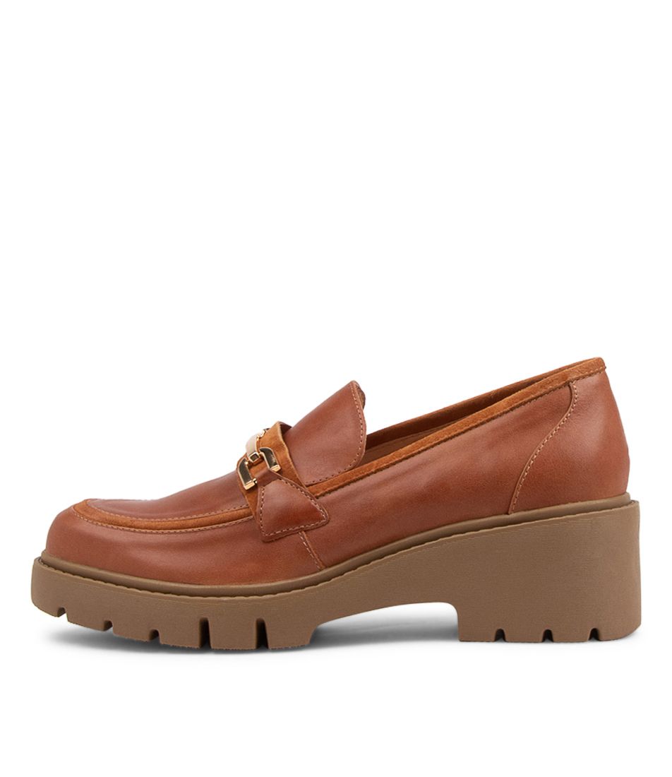 Xaxi Cognac Leather Heels