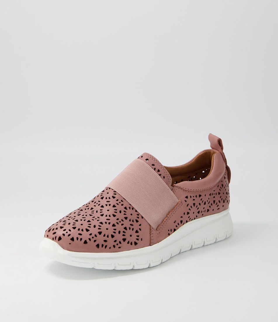 Delish Warm Rose Leather Elastic Sneakers