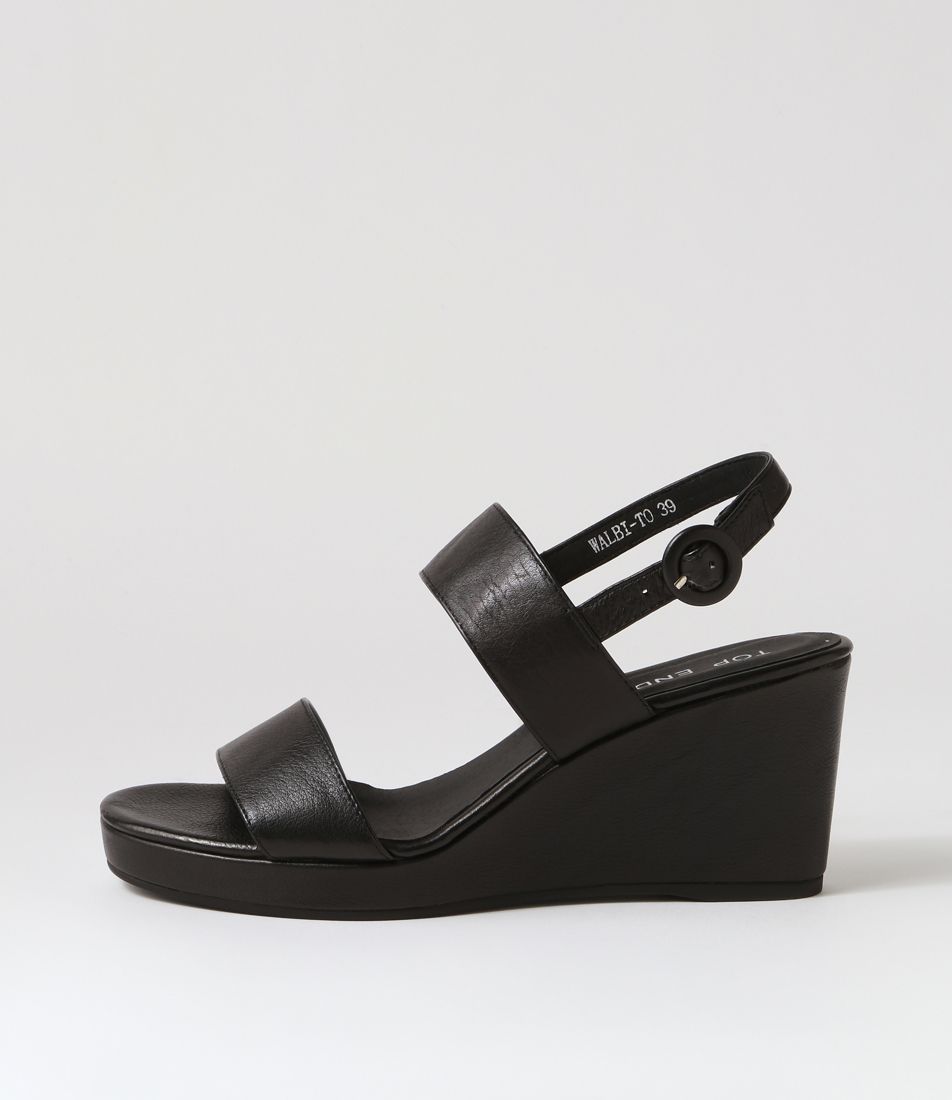 Walbi Black Leather Sandals