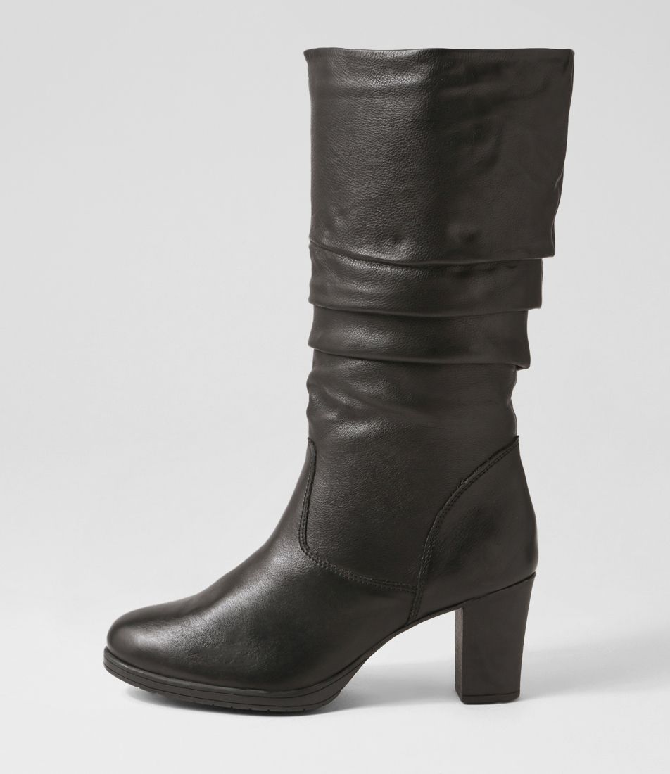 Barmah Black Leather Calf Boots
