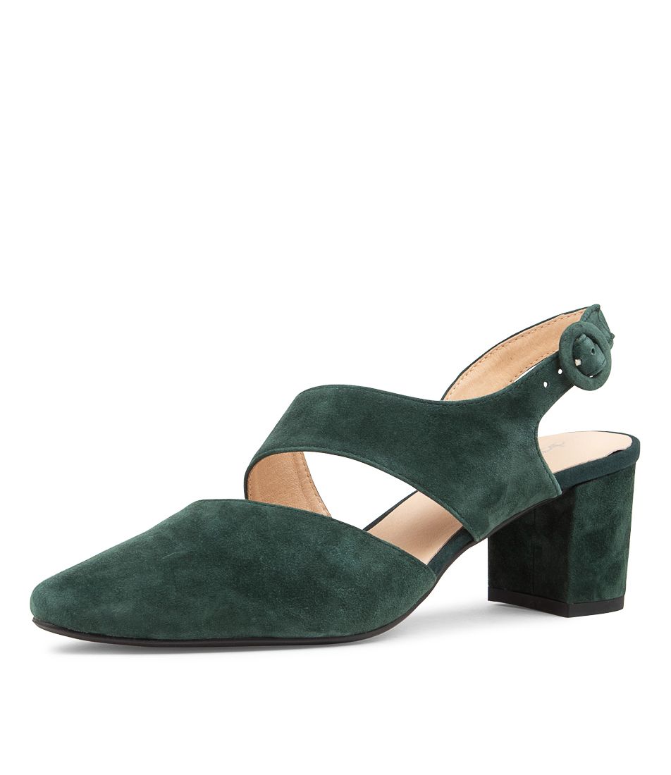 LEESA DEEP GREEN SUEDE HEELS