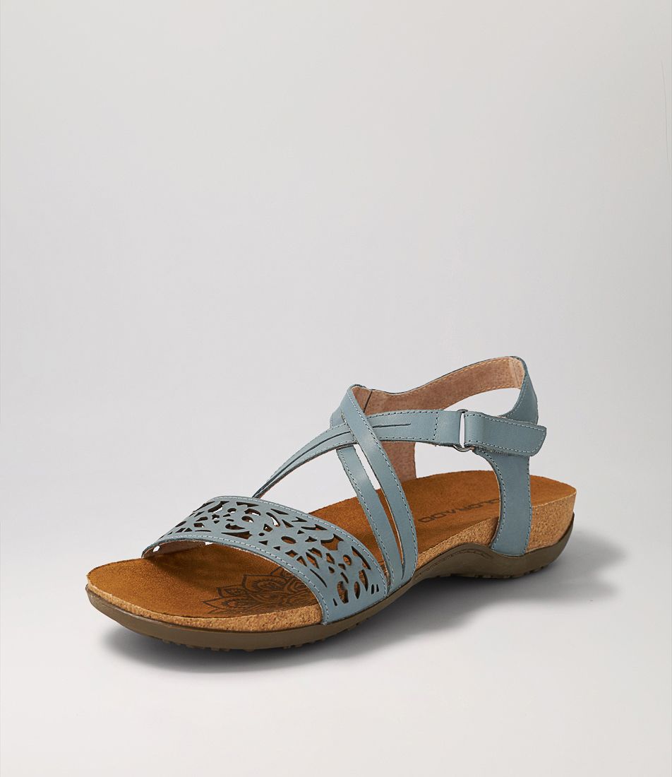 Evalyn Denim Leather Sandals