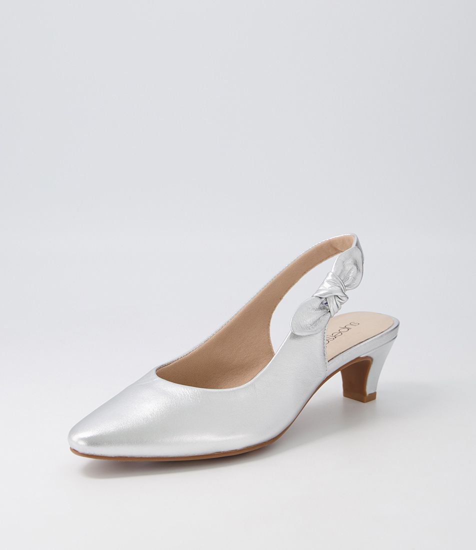 Lilybeth2 Silver Leather Heels