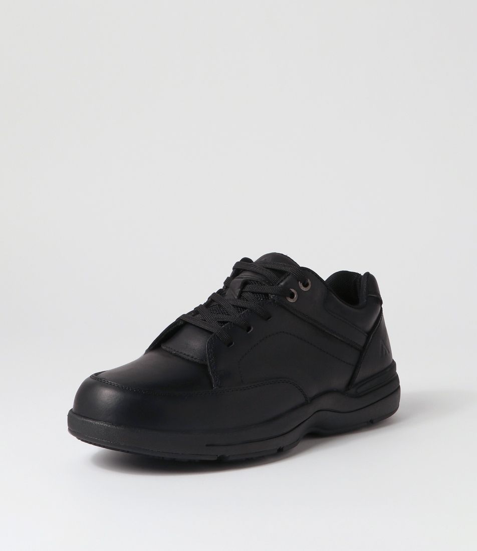 Resind Black Crazyhorse Leather Lace Up Flats