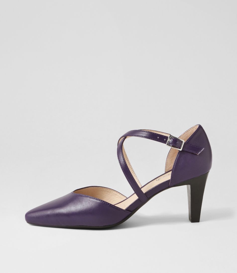 Melborns2 Purple Leather Heels