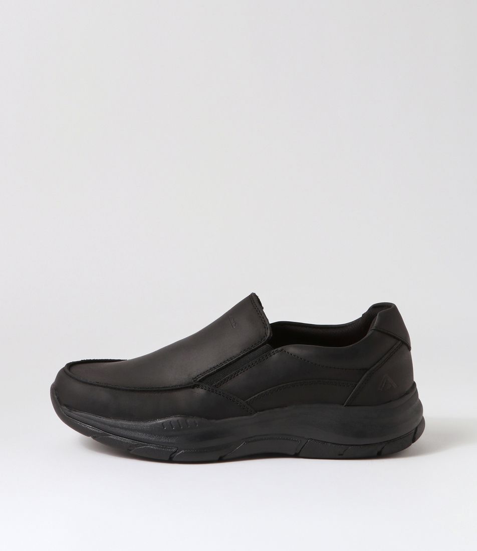 Yebo Black Crazyhorse Leather Flat Shoes