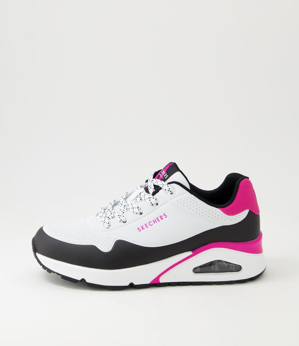 Uno White Neon Pink Sneakers