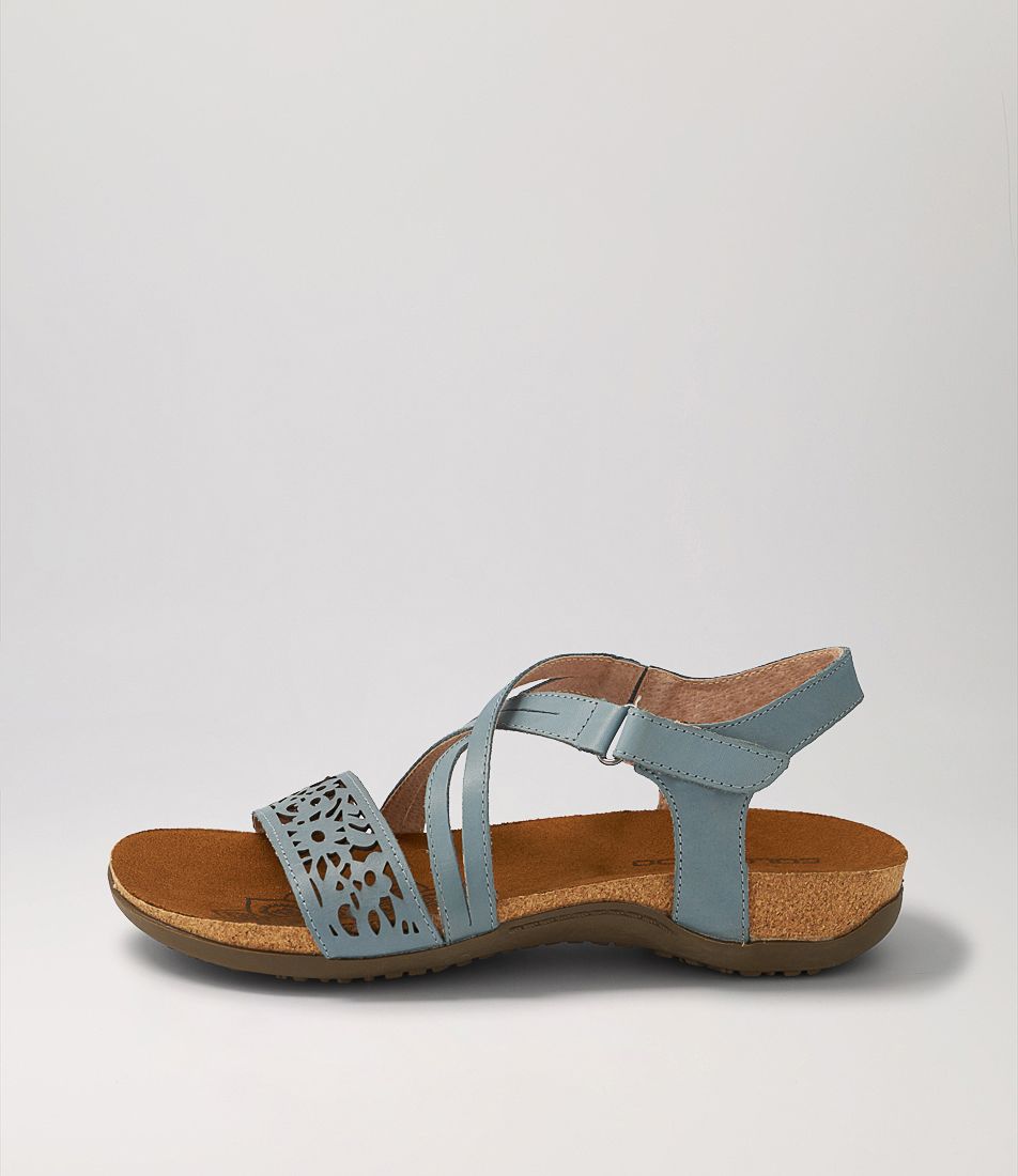 Evalyn Denim Leather Sandals
