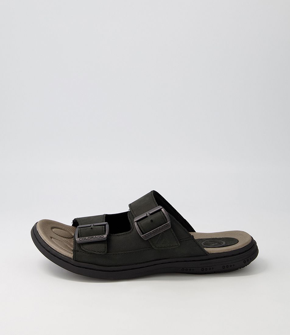 Dux Black Oil Nubuck Slides