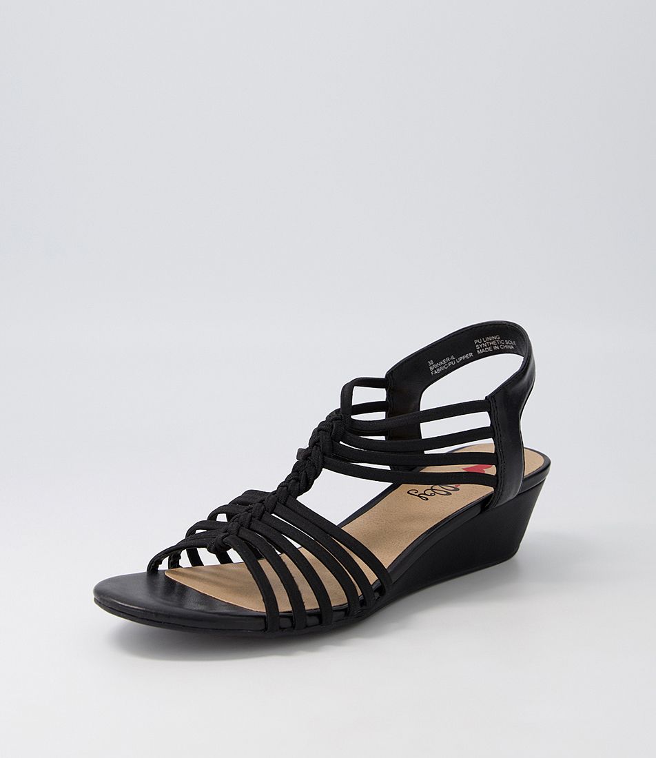 Brinker Black Elastic Sandals