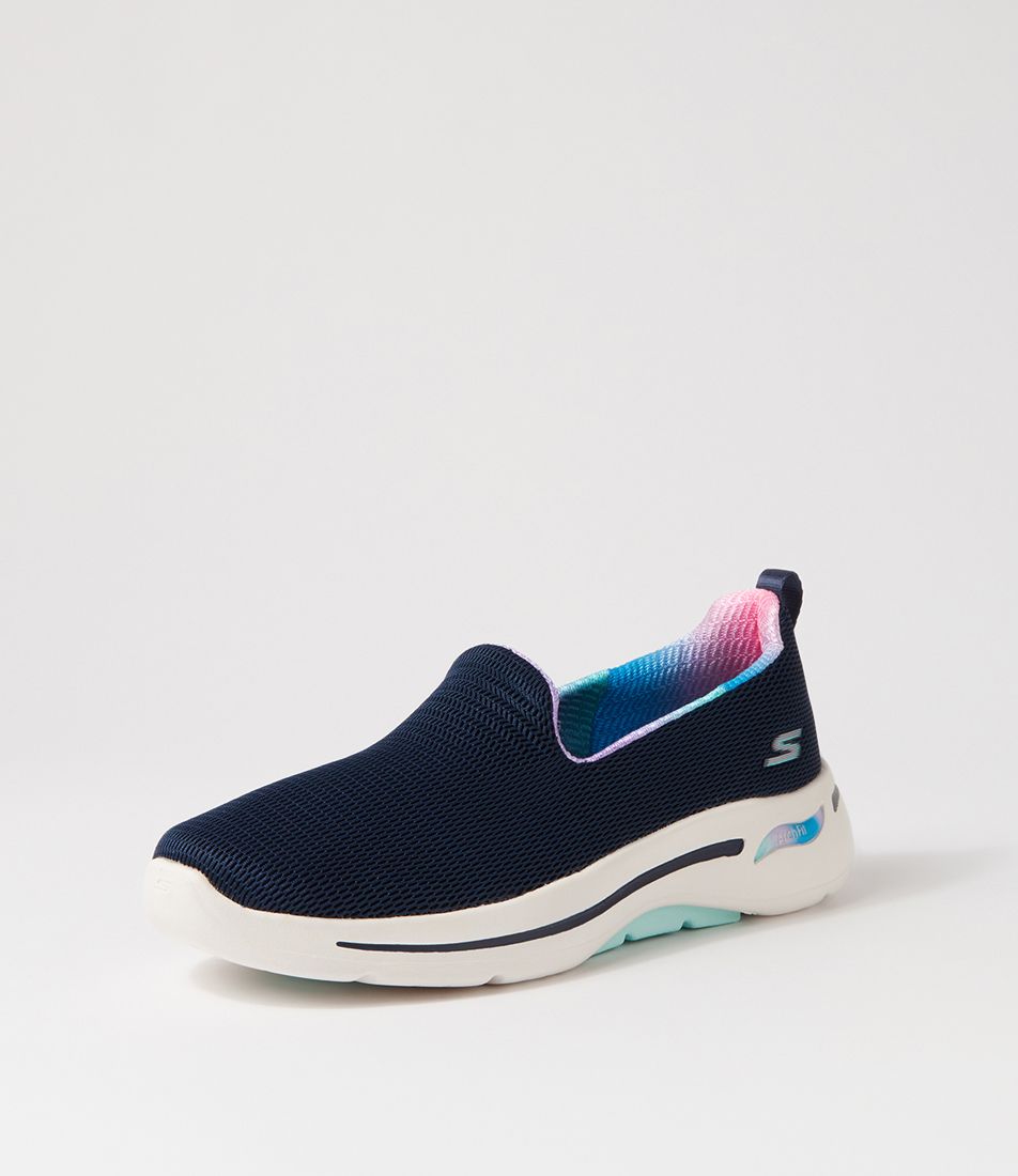 Go Walk Arch Fit Navy Turquoise Sneakers