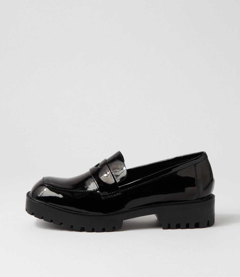 Roycine Black Patent Pu Loafers