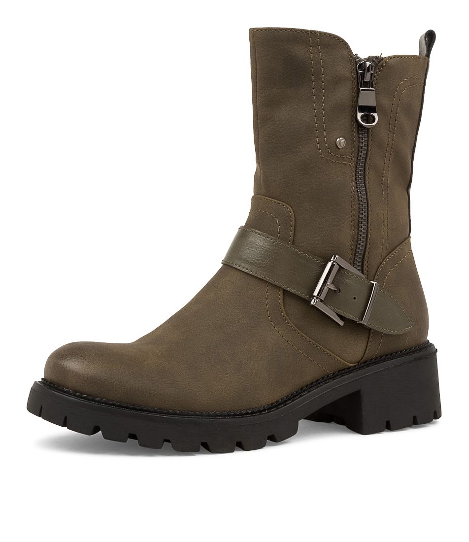 FAYDA Olive Ankle Boots