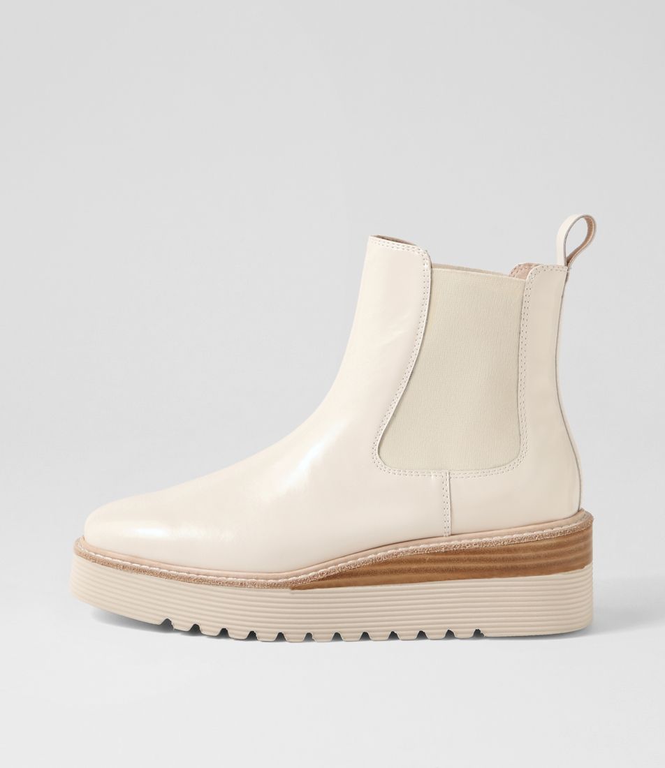 Ullons Vanilla Box Leather Elastic Chelsea Boots