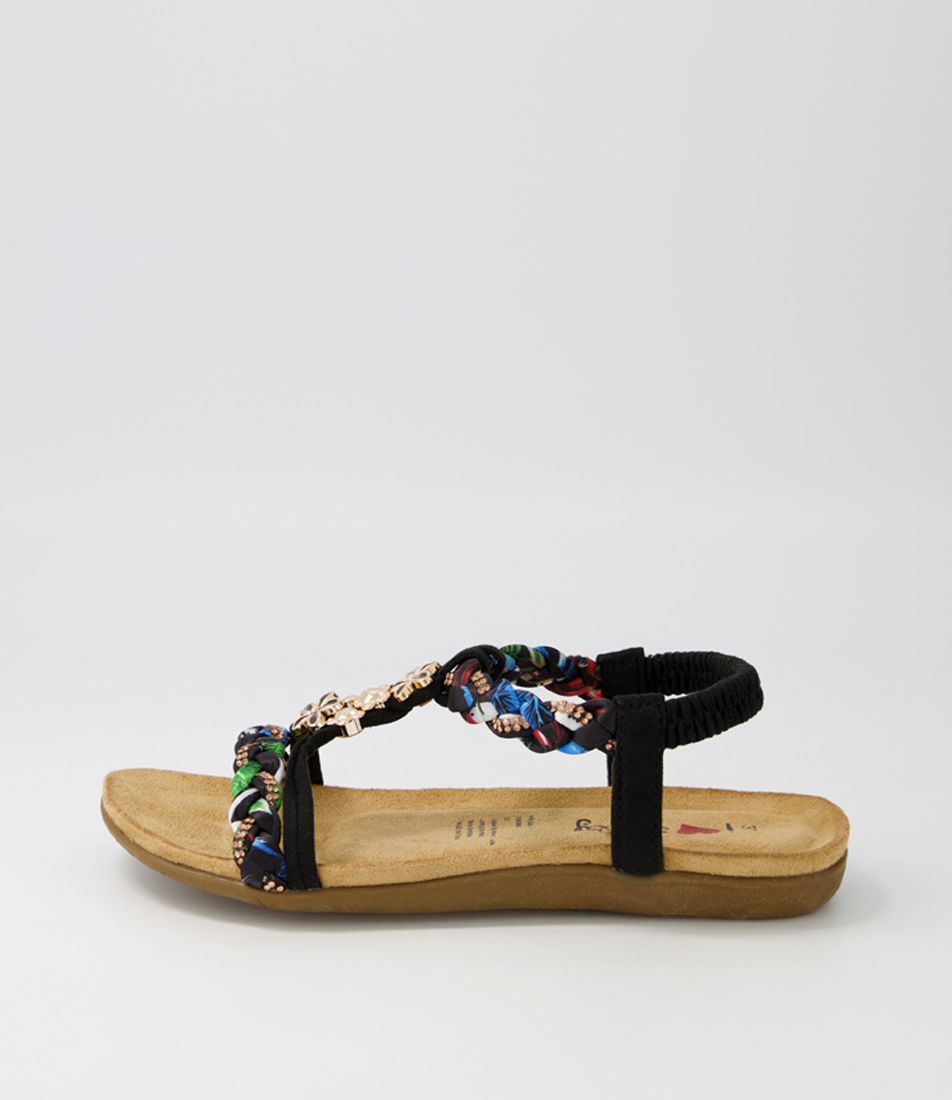 Frose Black Multi Sandals