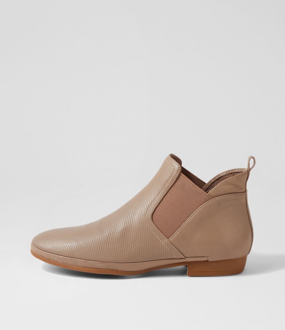 Orush Taupe Leather Ankle Boots