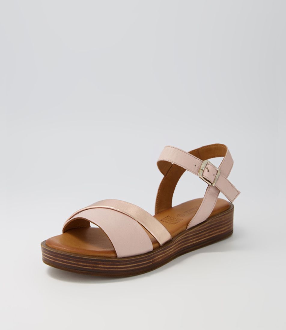 Aymore Nude Rose Gold Leather Sandals