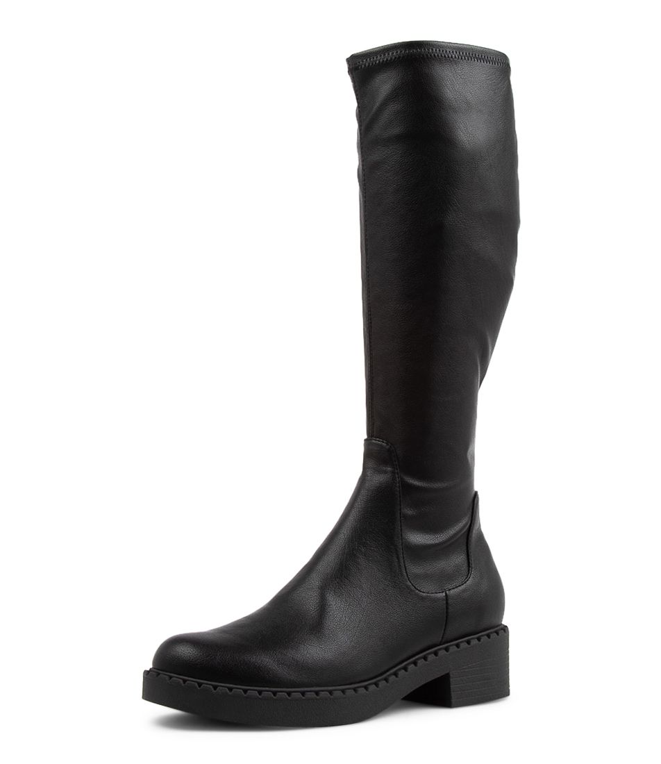 Pasha Black Knee High Boots BS
