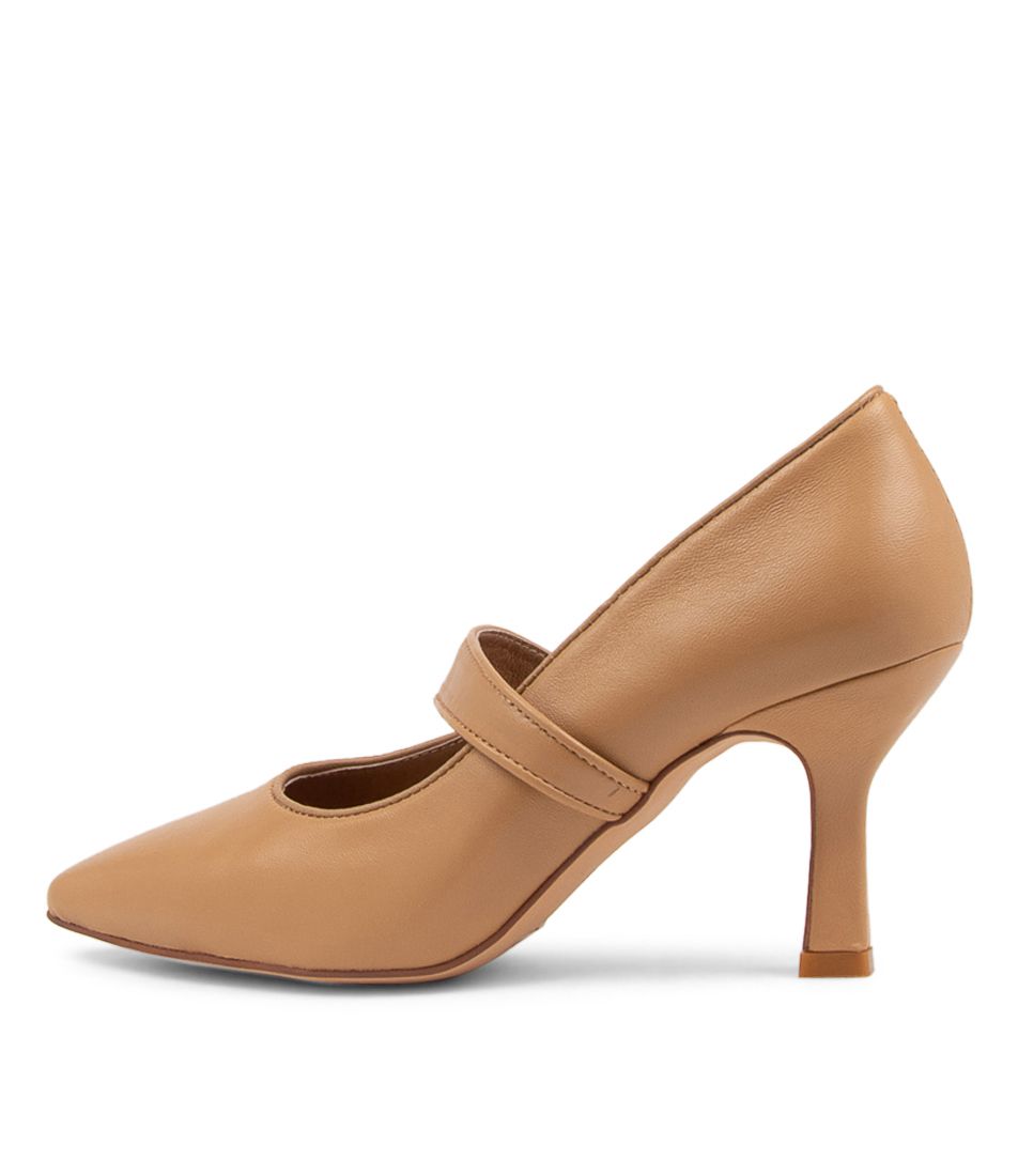 Lizeth Caramel Leather Heels