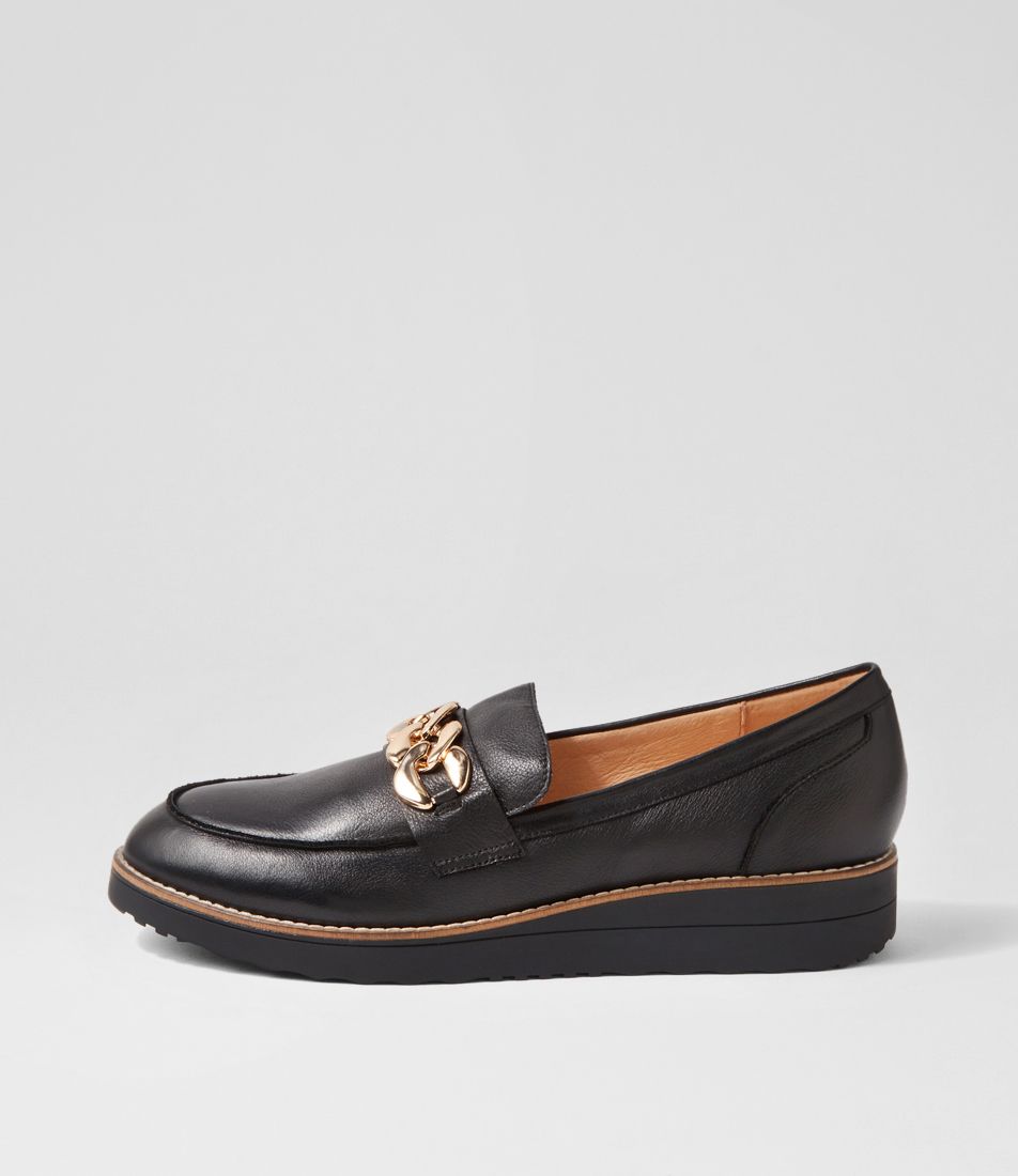 Ozama Lrg Black Leather Loafers