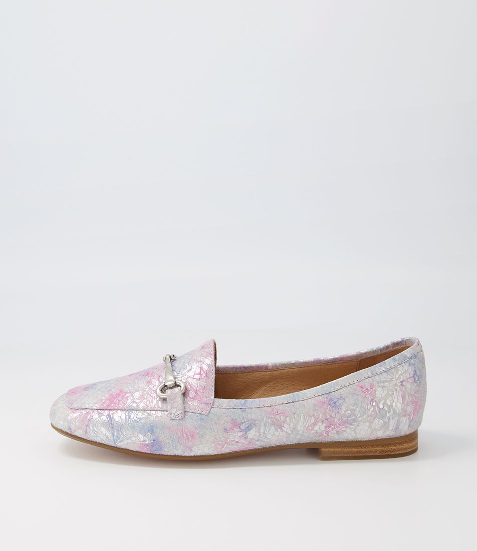 Mena Pastel Print Leather Loafers