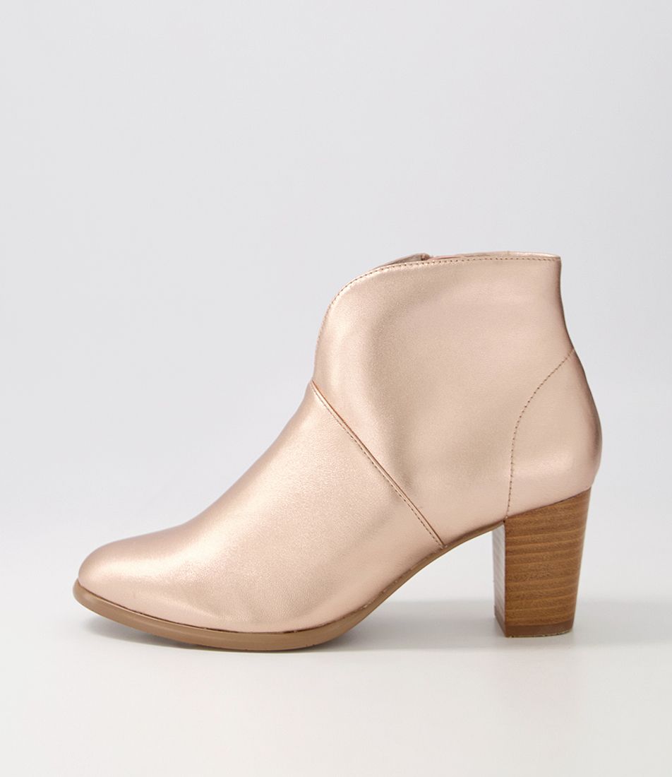 Christina Rose Gold Leather Ankle Boots