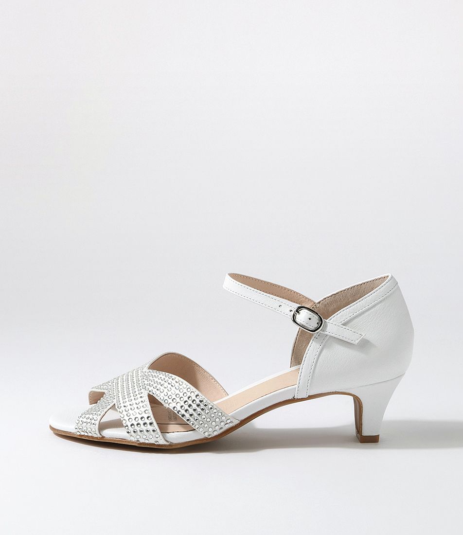 Darsha White Leather Sandals