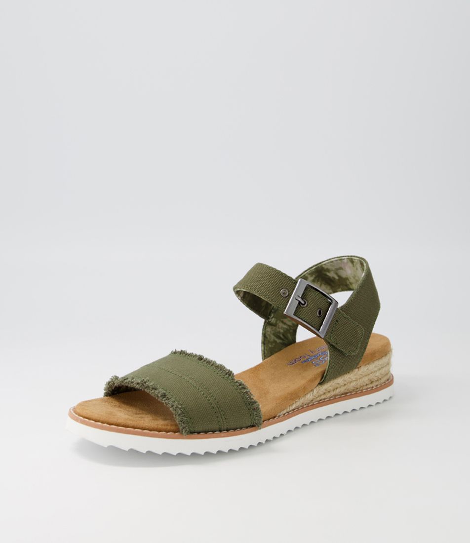 Desert Kiss  Olive Fabric Sandals