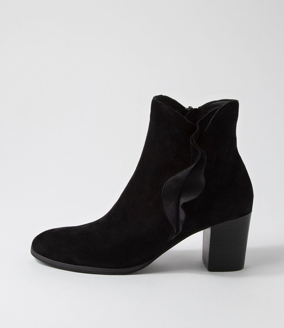 Darce Black Suede Ankle Boots