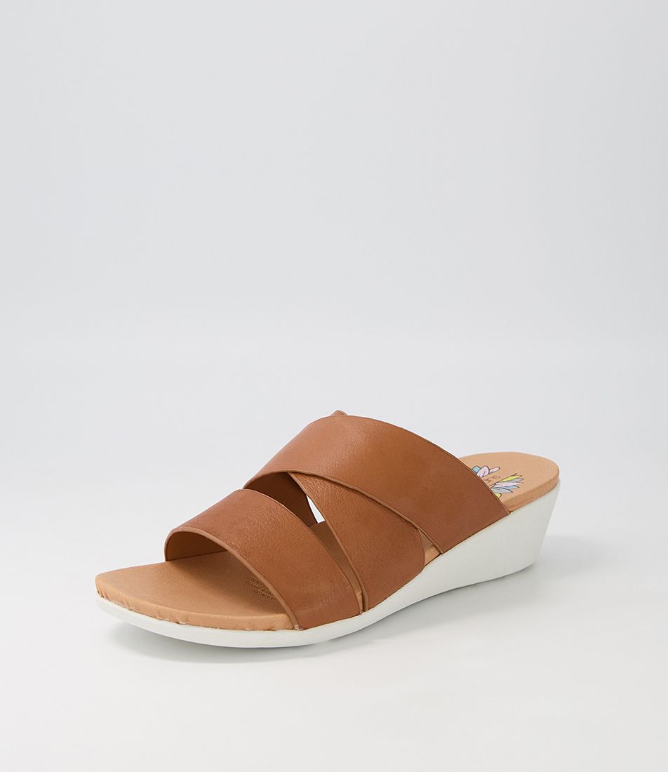 Jason Dark Tan Leather Slides