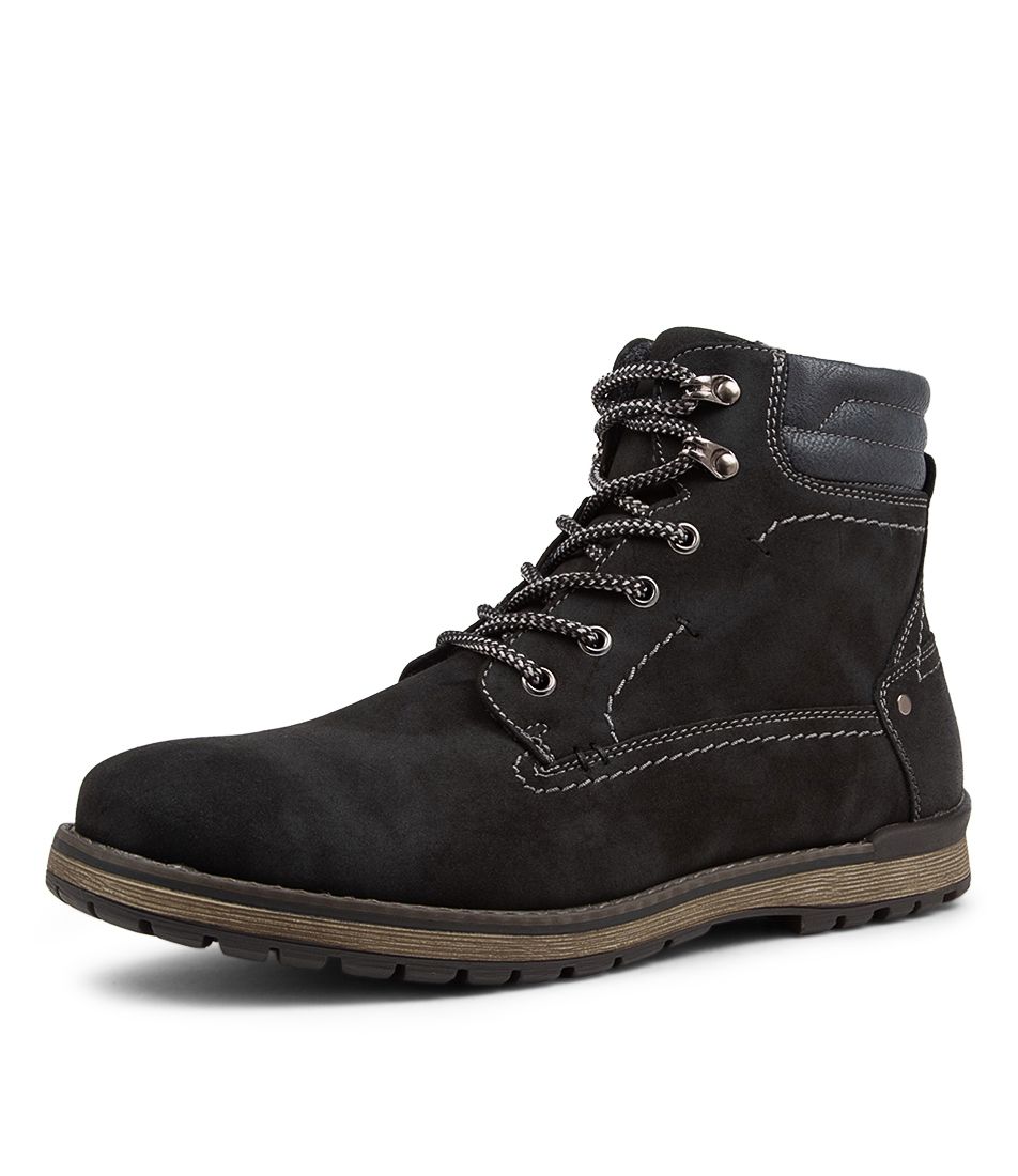 THATCHER BLACK LACE UP BOOTS