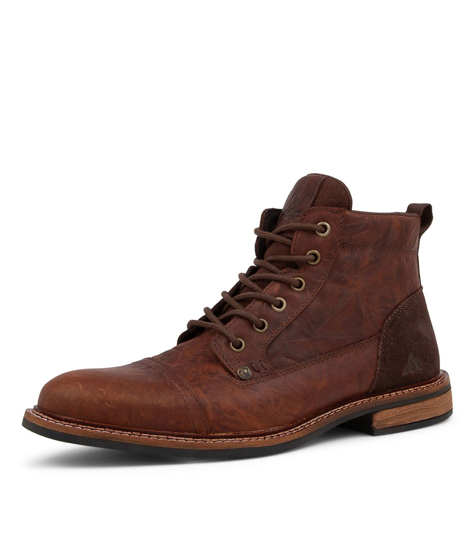 Gta Brown Leather Lace Up Boots