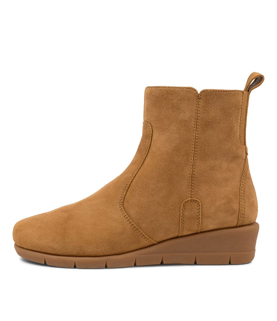 Melindas Light Tan Suede Ankle Boots