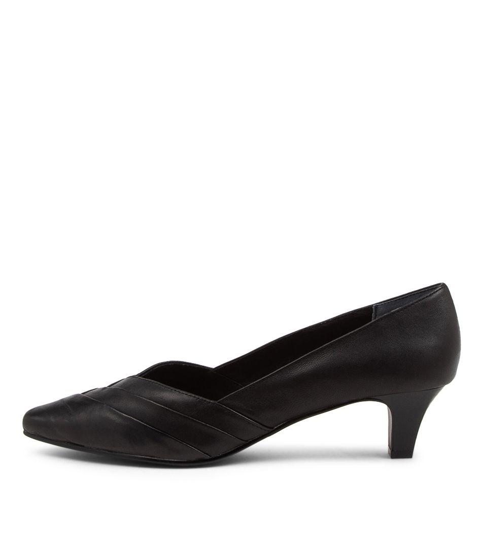 Laughs Black Leather Heels