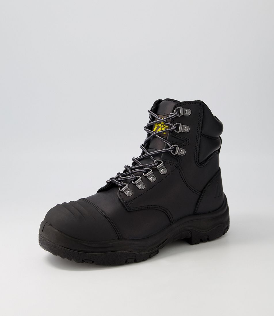 Scaffold Black Crazyhorse Leather Lace Up Boots