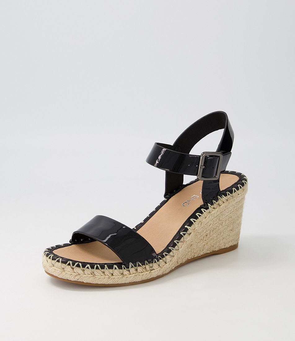 Grogor Black Patent Leather Sandals