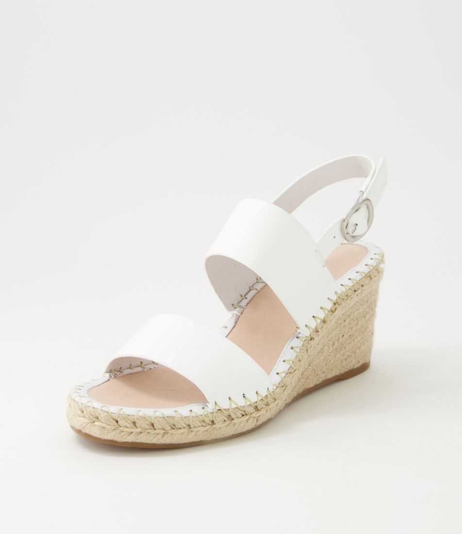 Gaga White Patent Leather Espadrilles