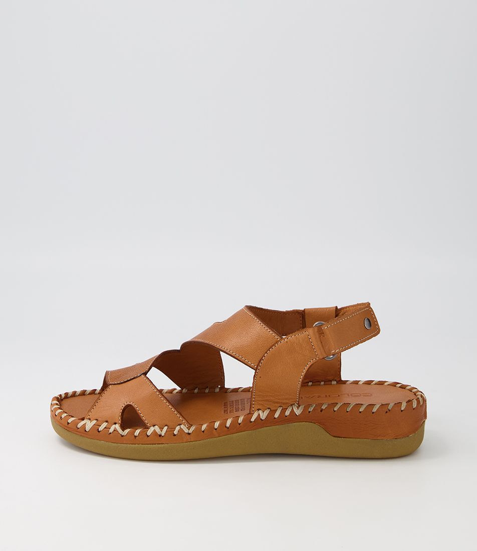 Yasil Tan Leather Sandals