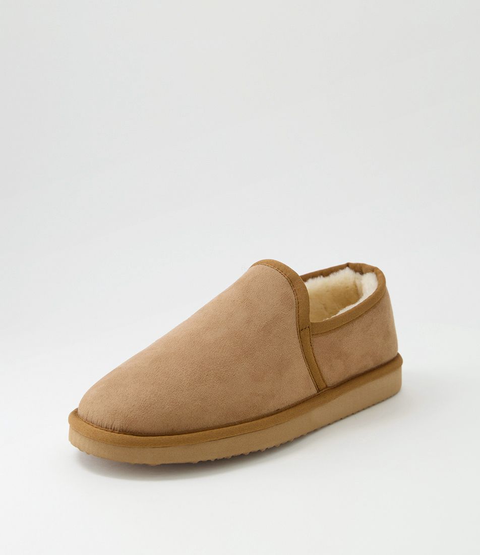 Nando Cognac Fabric Slippers