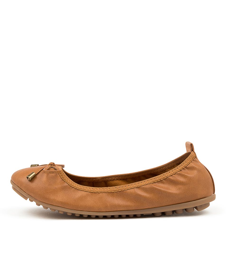 CORWIN TAN SMOOTH BALLET FLATS