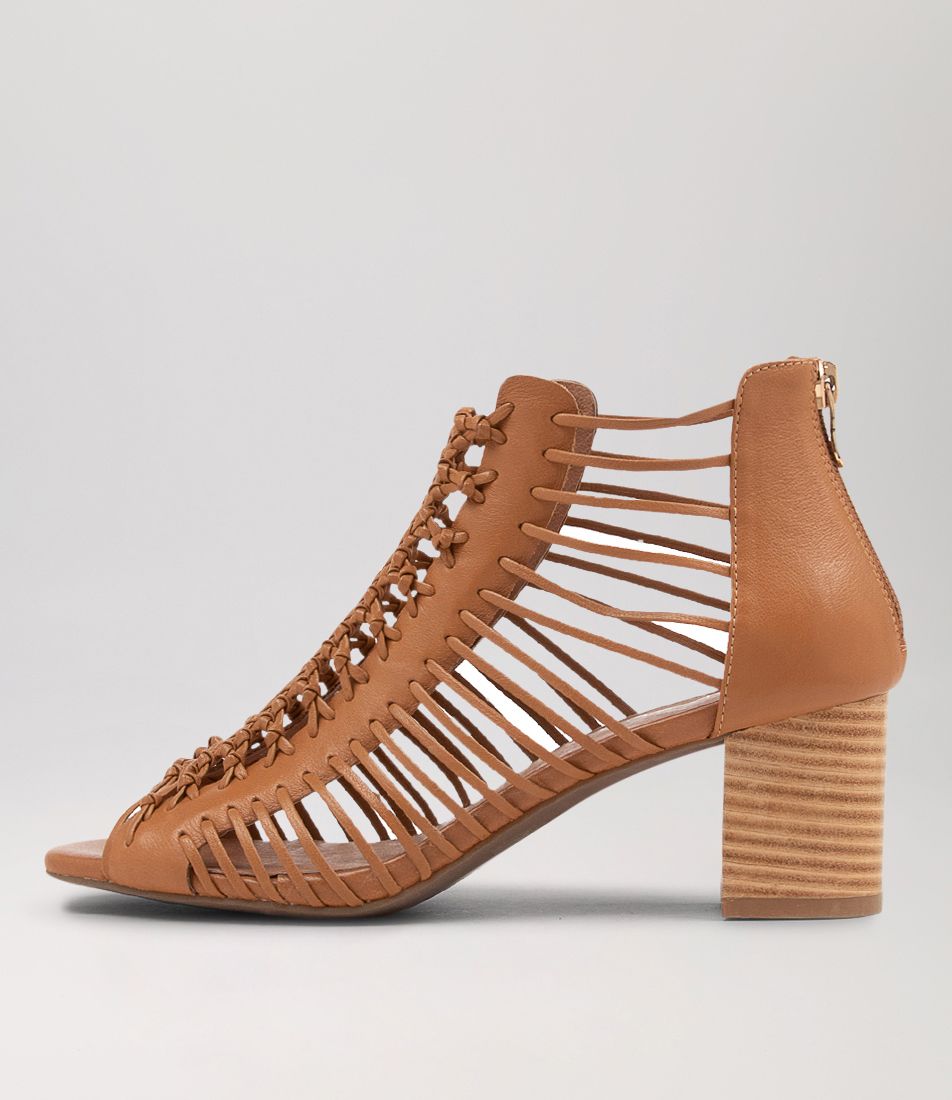 Glendora Dark Tan Leather Sandals