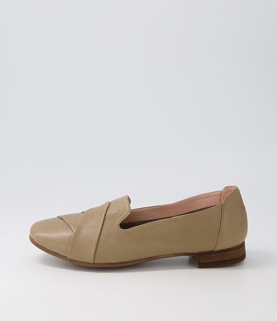 Tilony Khaki Leather Loafers