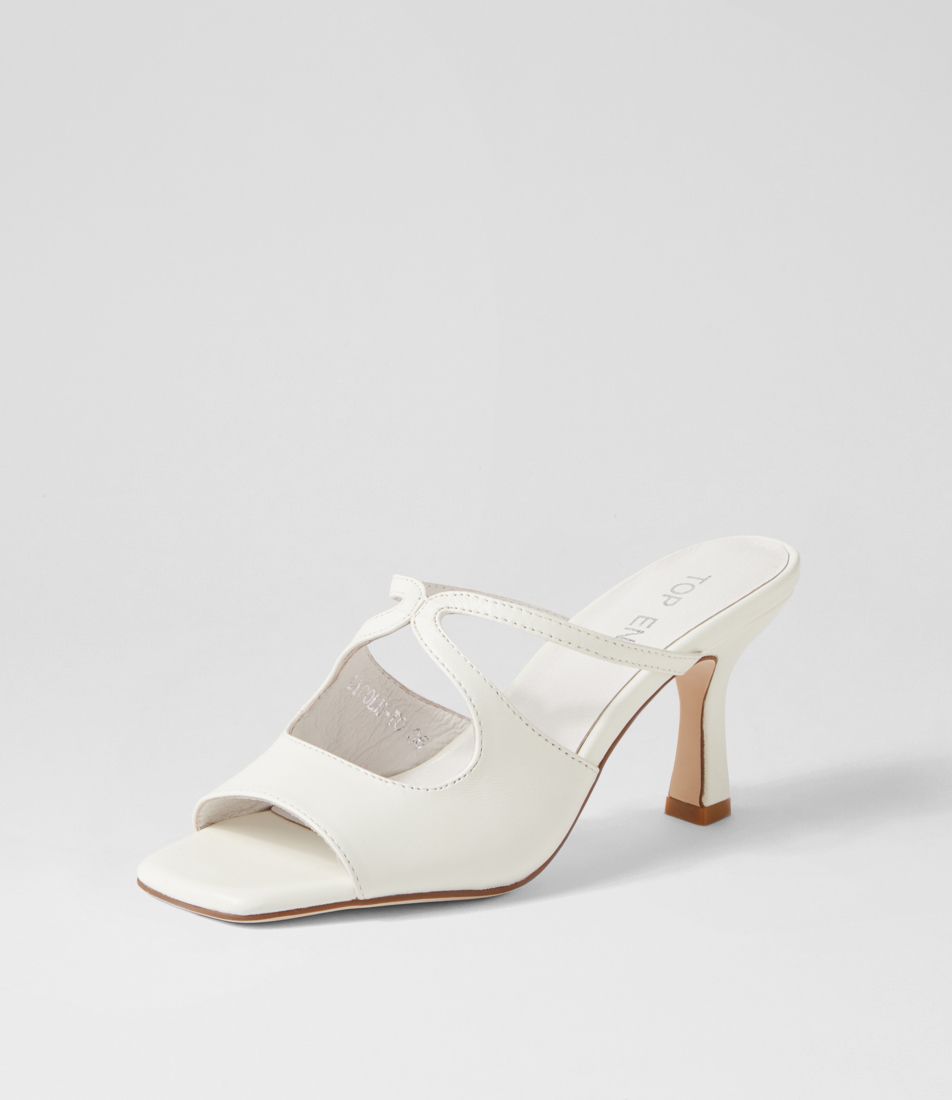 Licole White Leather Sandals